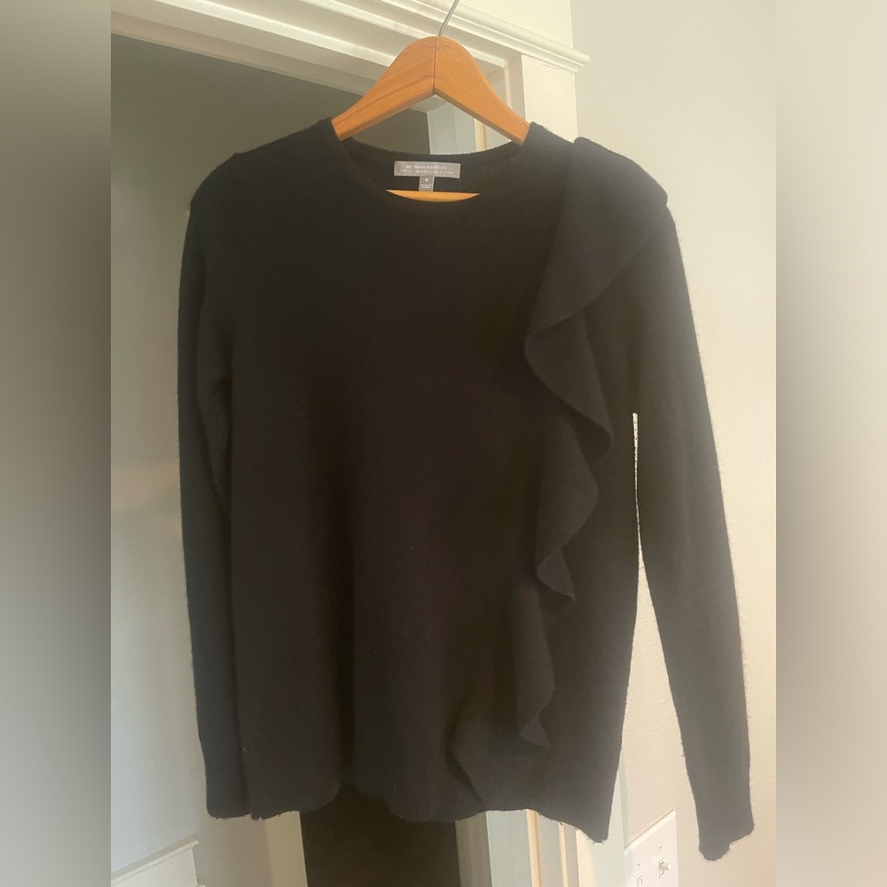 Neiman Marcus Cashmere Collection size small ruffle sweater.